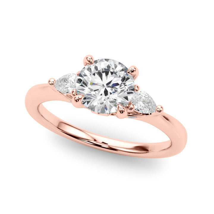 18K Rose Gold Lab Diamond 3-Stone Ring