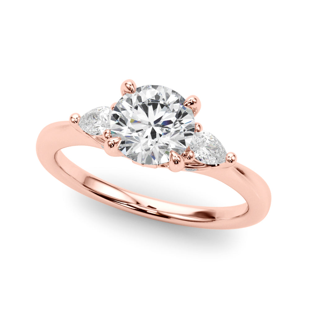 18K Rose Gold Lab Diamond 3-Stone Ring