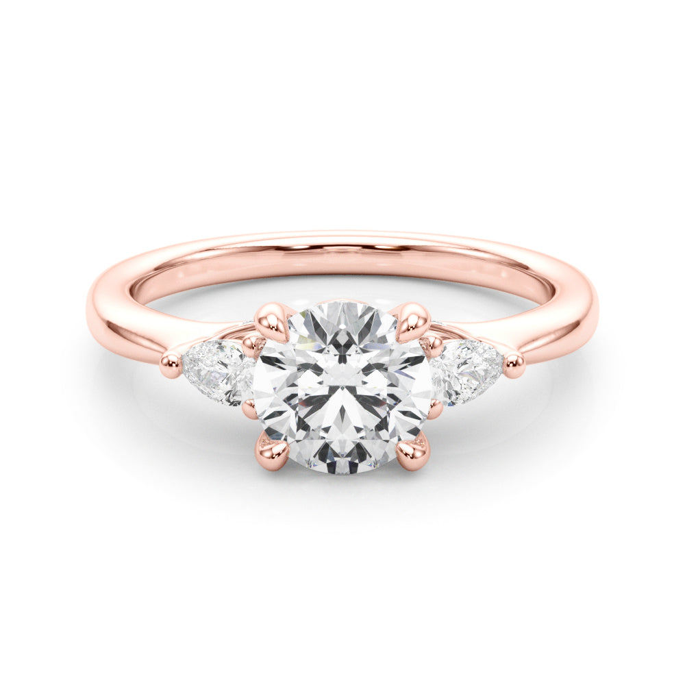 18K Rose Gold Lab Diamond 3-Stone Ring