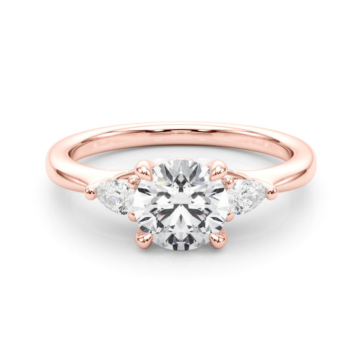 18K Rose Gold Lab Diamond 3-Stone Ring