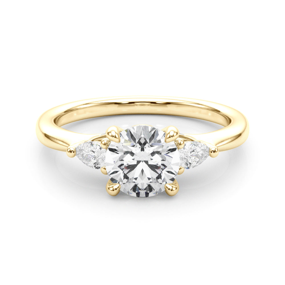 18K Yellow Gold Lab Diamond 3-Stone Statement Ring