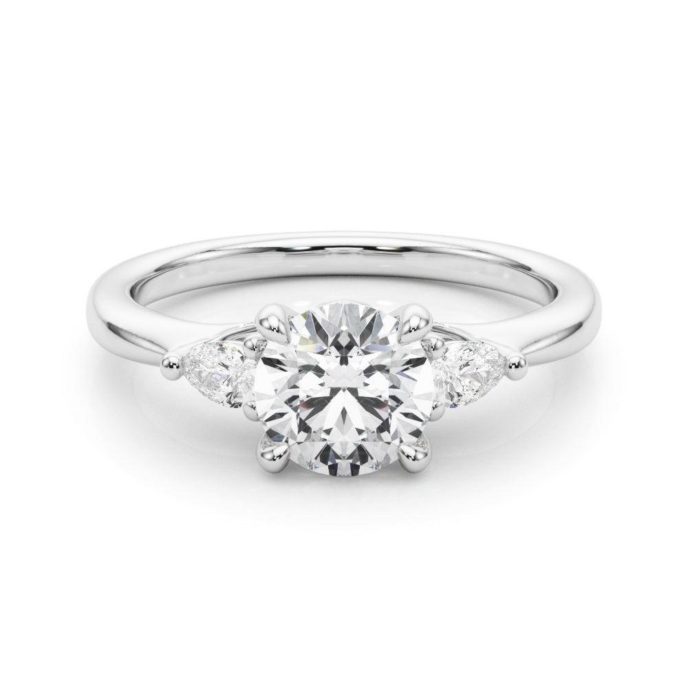 14K White Gold Lab Diamond 3-Stone Ring