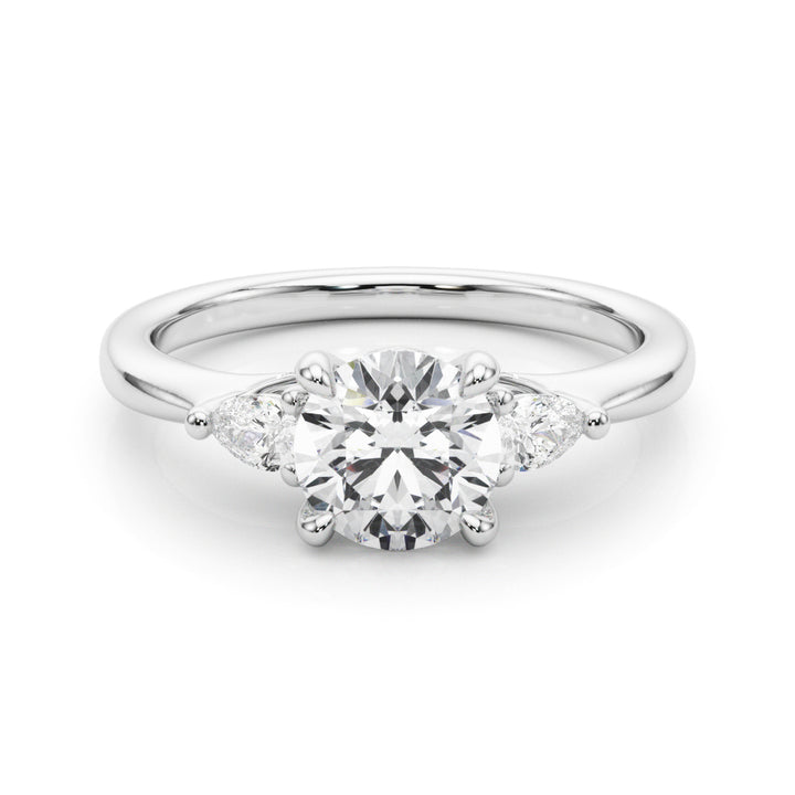 14K White Gold Lab Diamond 3-Stone Ring