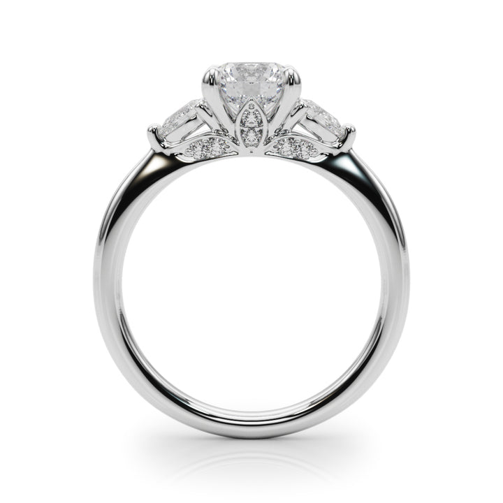 18K White Gold Lab Diamond 3-Stone Ring