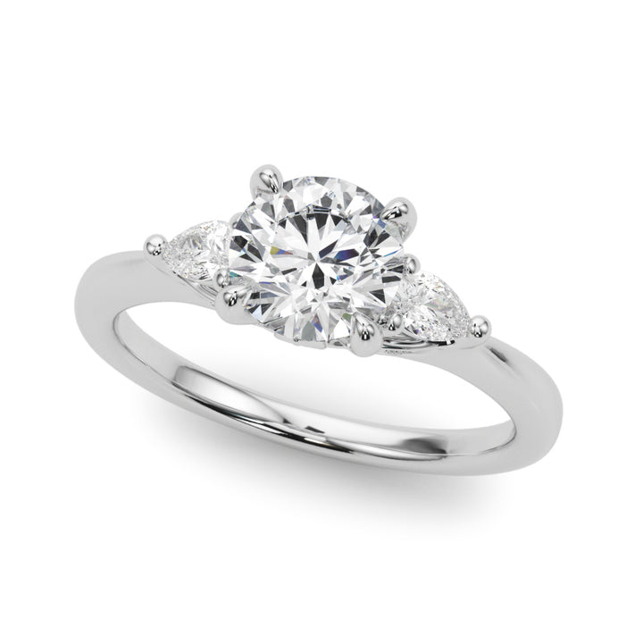 18K White Gold Lab Diamond 3-Stone Ring