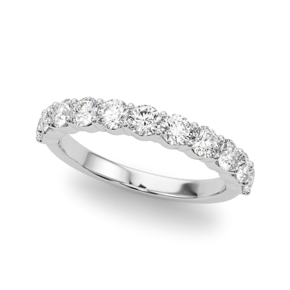 18K White Gold Diamond Shared Prong Band