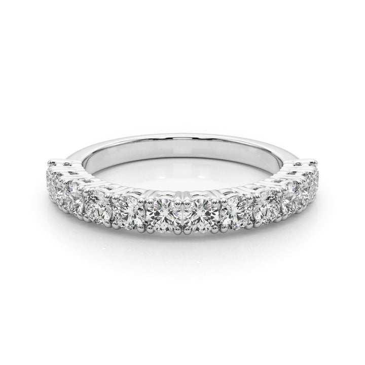 14K White Gold Lab Diamond Straight Wedding Band