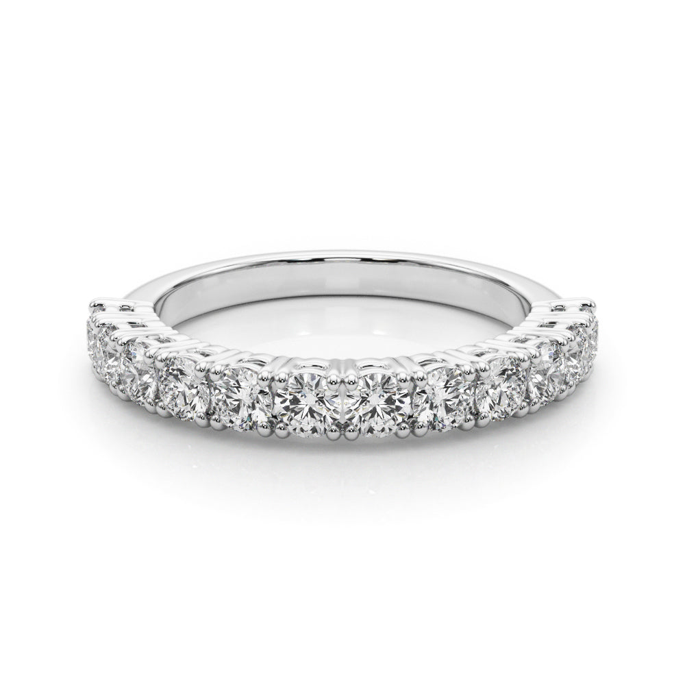 White Platinum 15-Stone Round Diamond Band