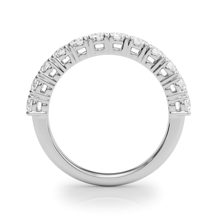 14K White Gold Lab Diamond Straight Wedding Band