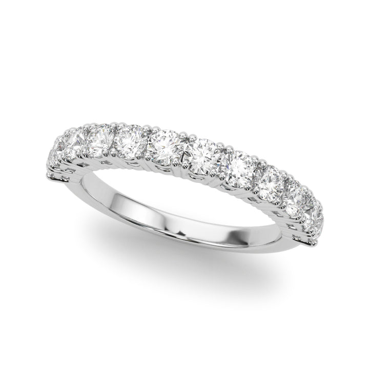 14K White Gold Lab Diamond Straight Wedding Band