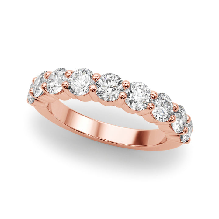 9-Stone Lab Diamond Rose Gold Wedding Band