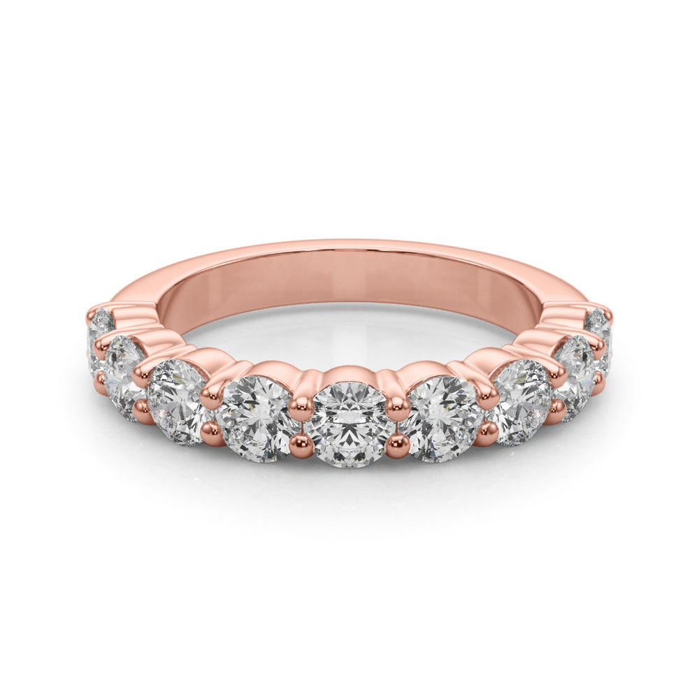 9-Stone Lab Diamond Rose Gold Wedding Band