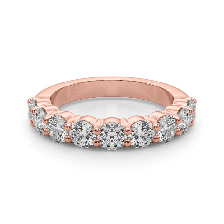 9-Stone Lab Diamond Rose Gold Wedding Band