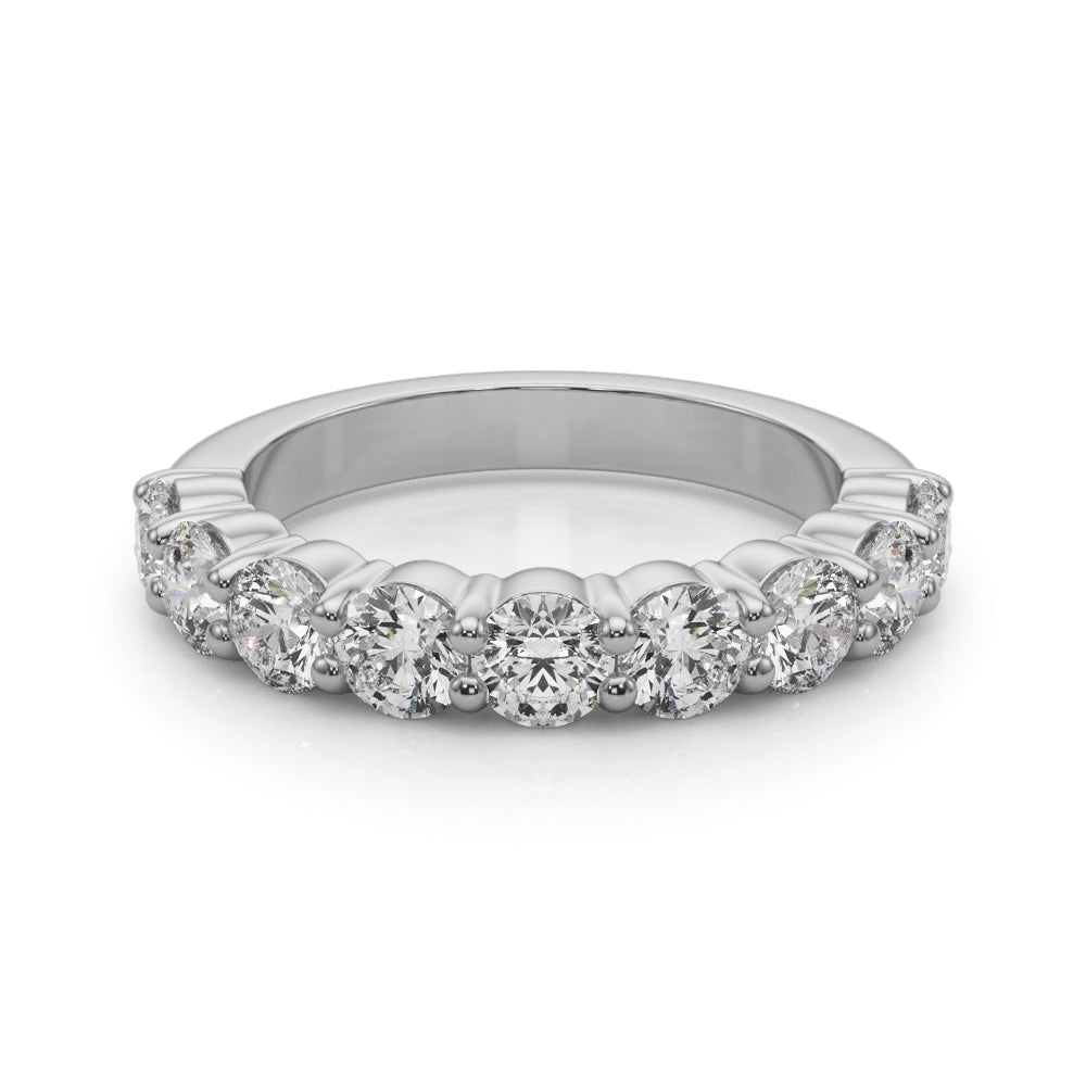9-Stone Lab Diamond Platinum Wedding Band