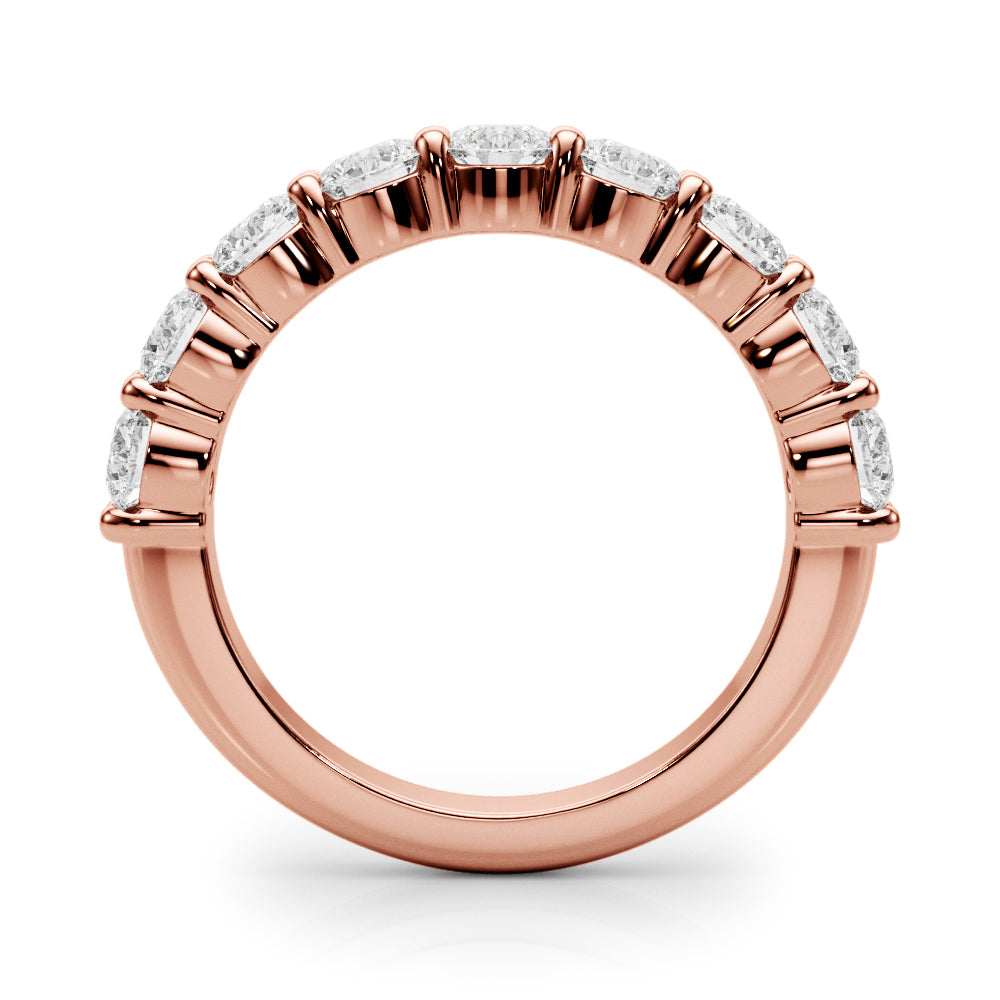 9-Stone Lab Diamond Rose Gold Wedding Band