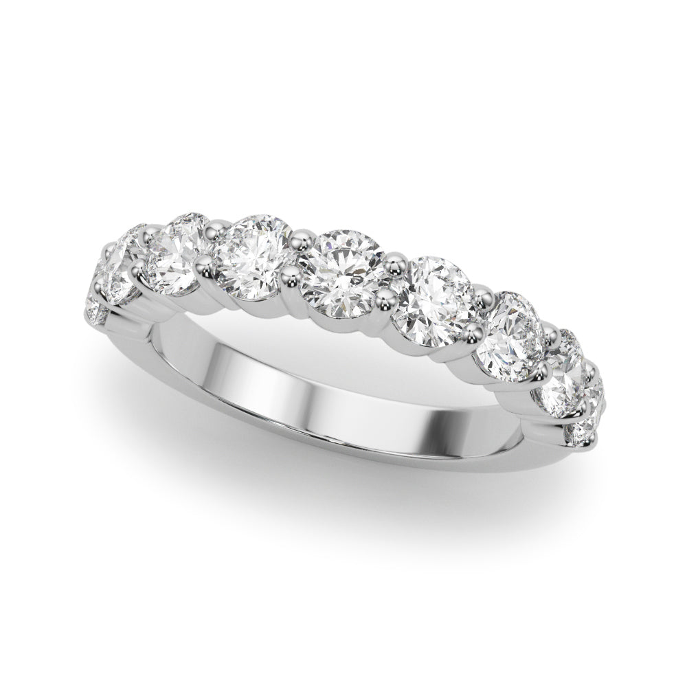 9 Stone Lab Diamond 18K White Gold Wedding Band