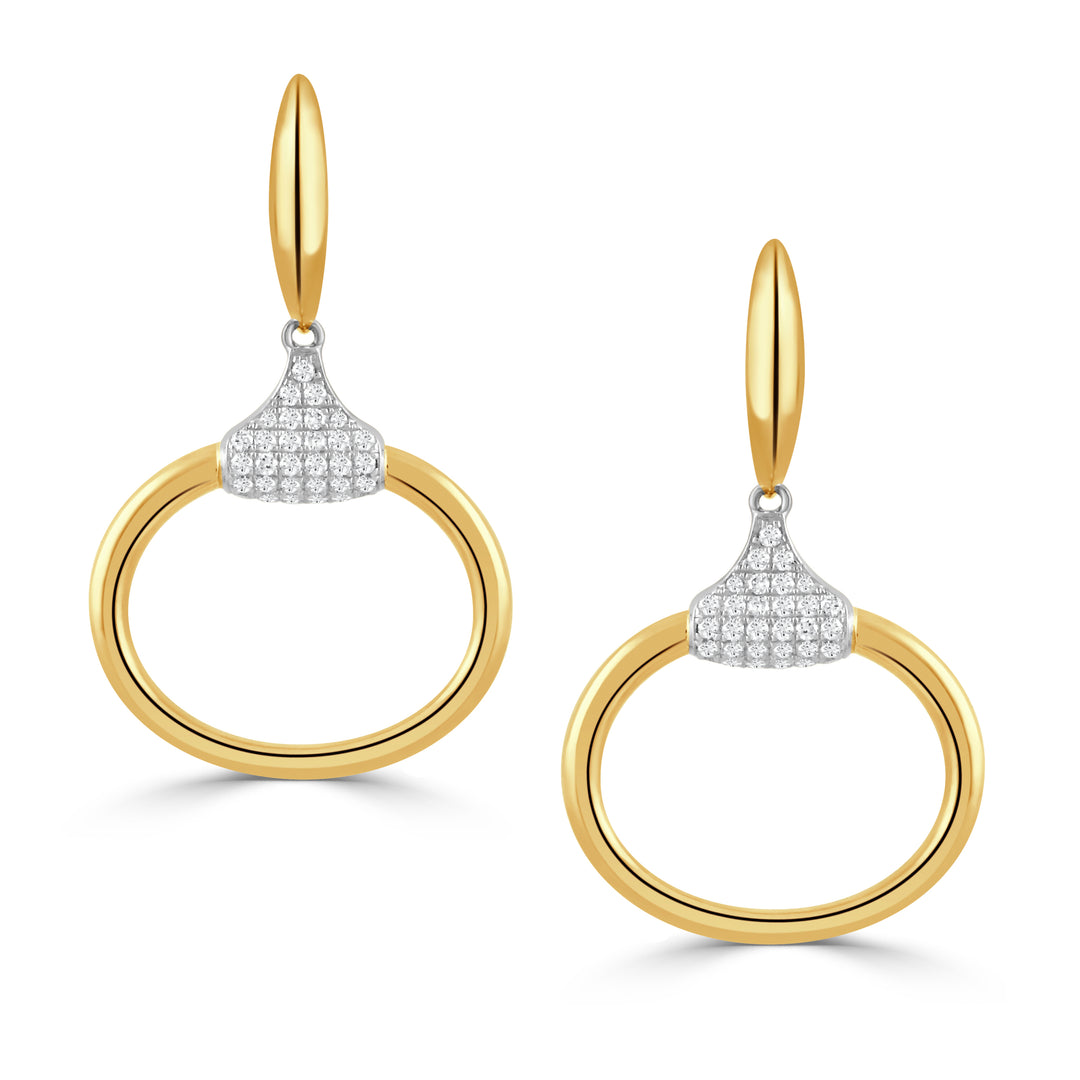 E11283TT-18K WHITE AND YELLOW GOLD DIAMOND EARRING