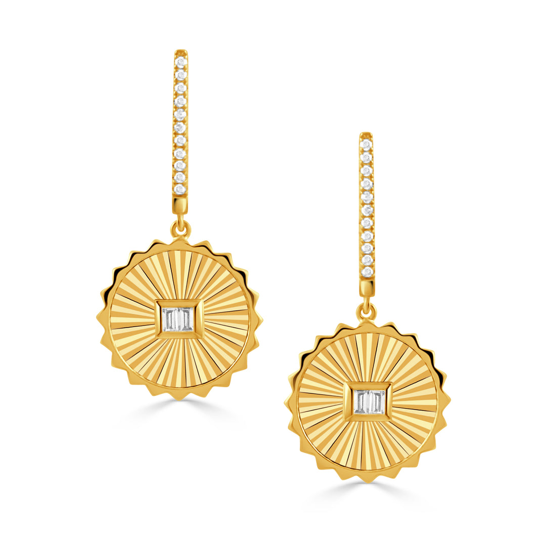 E11714-18K YELLOW GOLD DIAMOND EARRING