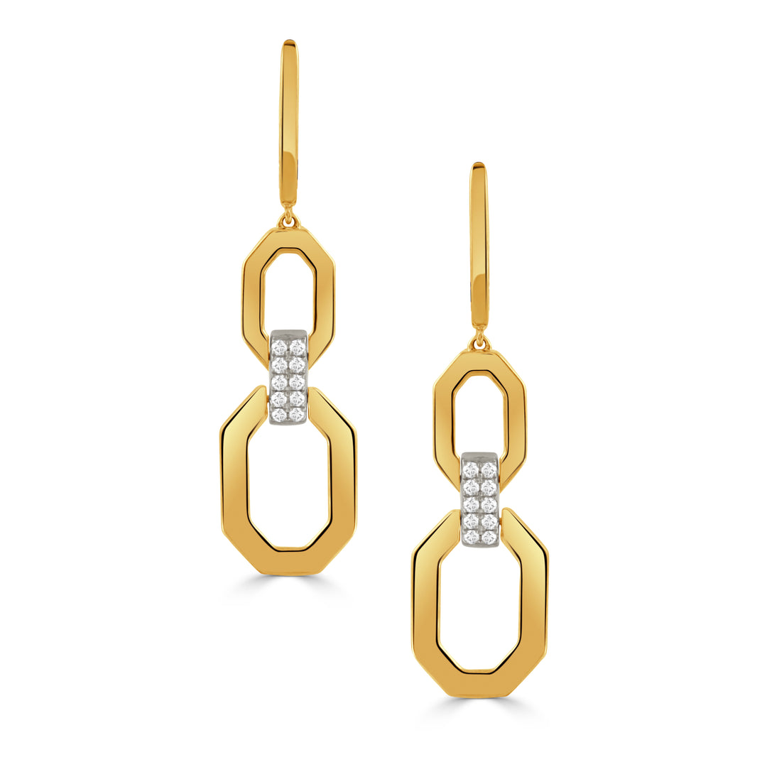 E9822TT - 18k Yellow Gold Earrings from the Fibonacci collection