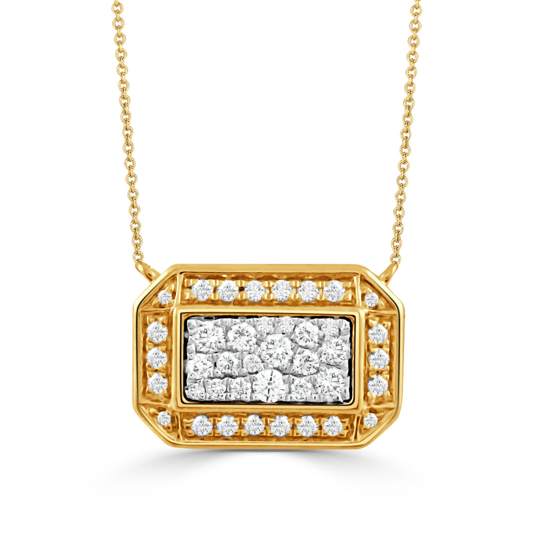 N12118TT-18K WHITE AND YELLOW GOLD DIAMOND NECKLACE