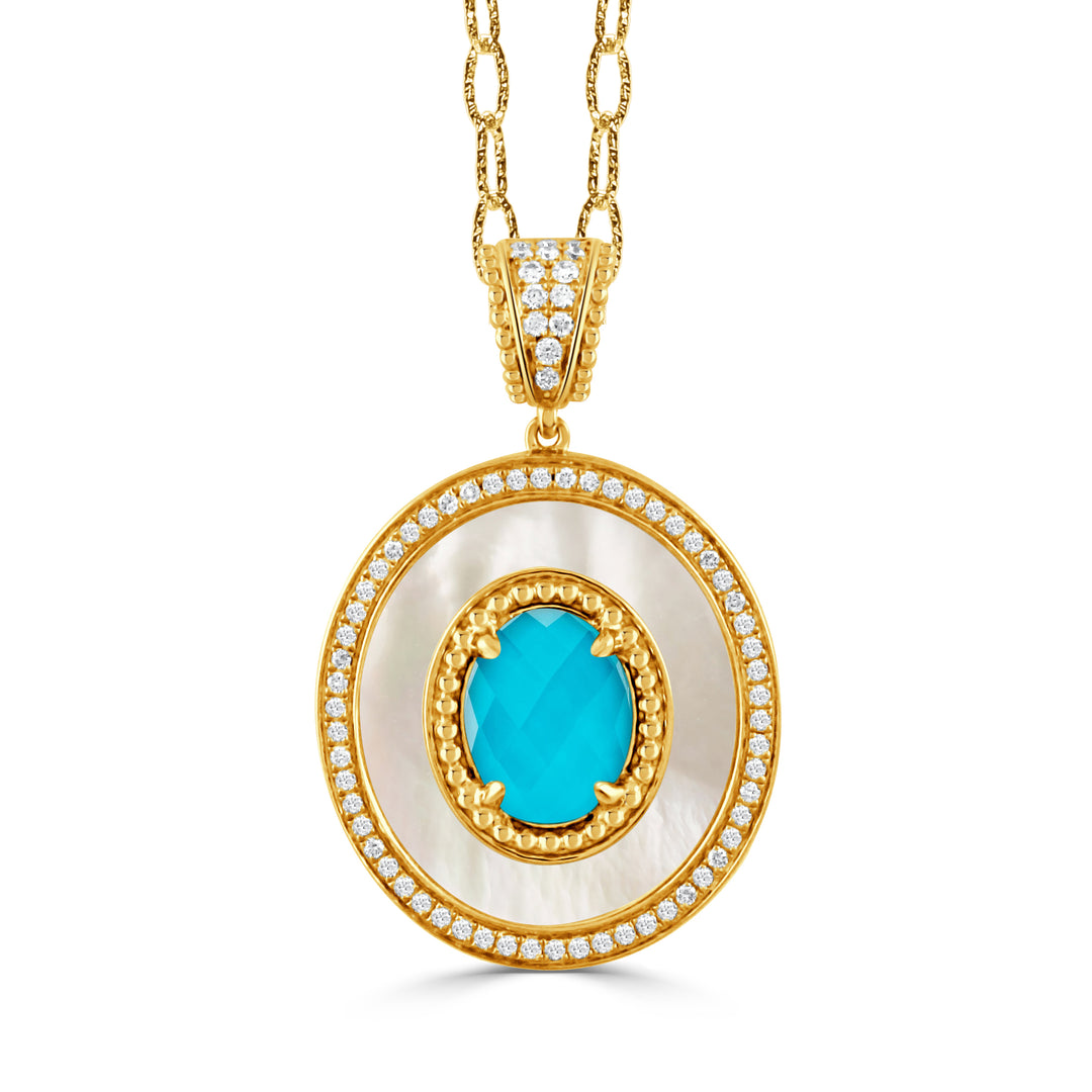 P11103WMPTQ - 18k Yellow Gold Pendant from the Justinian collection